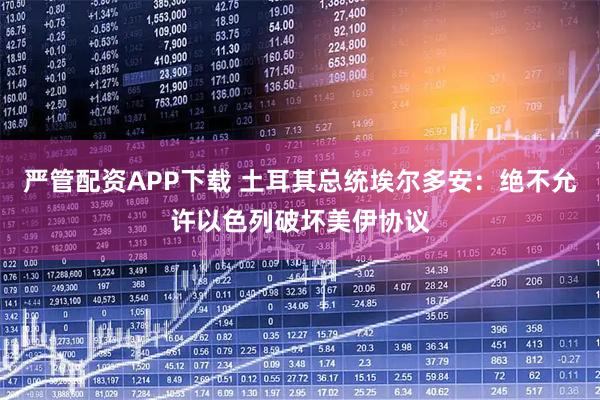 严管配资APP下载 土耳其总统埃尔多安：绝不允许以色列破坏美伊协议